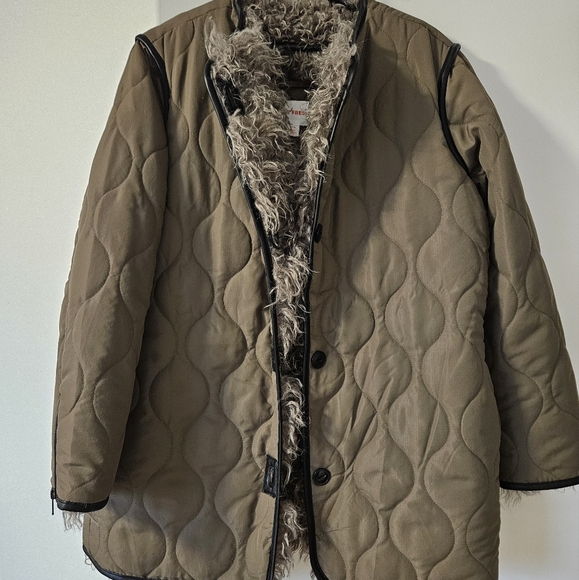 Joe Fresh Green and Black Teddy Jacket with Quilted Design - Picture 1 of 8